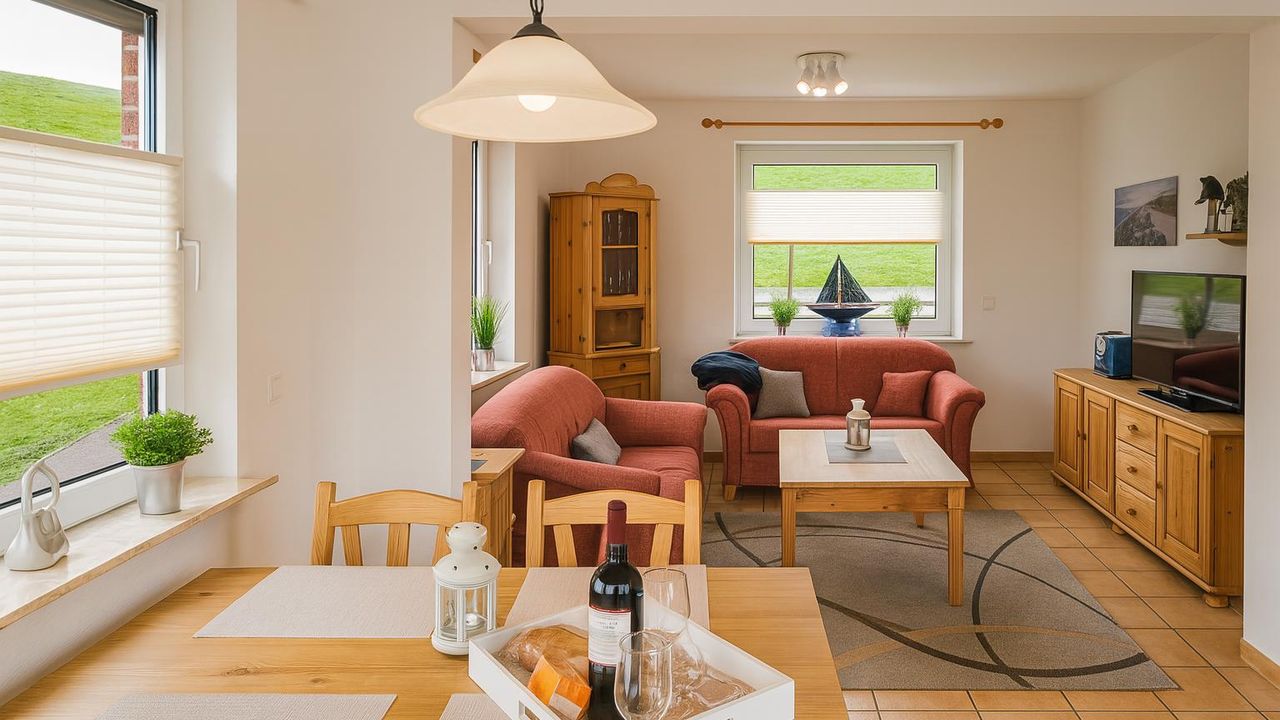 Essbereich mit Blick ins Wohnzimmer Essbereich mit Blick ins Wohnzimmer